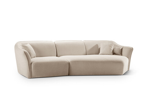 Coltar dreapta 5 locuri, Hailey, Micadoni Home, 292x138x79 cm, tesatura boucle, bej inchis