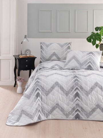 Set cuvertura cu 2 fete de perna, Mijolnir, Gray 183MJQ52487, 220 x 240 cm, bumbac ranforce, gri 183MJQ52487
