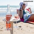 Suport sticla de vin si pahare pentru picnic Winnek InnovaGoods, 20x20x31 cm, lemn