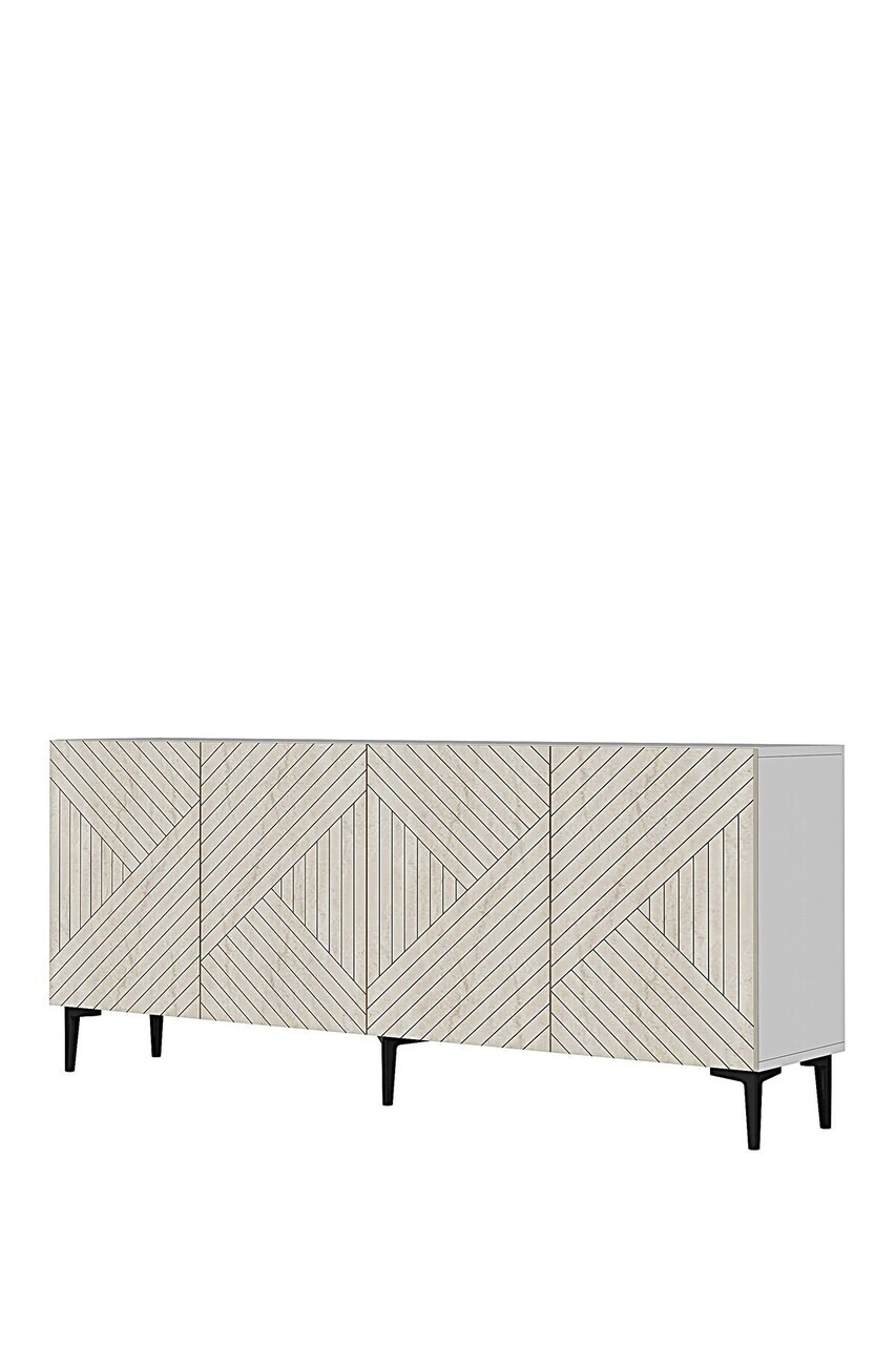 Consola, Hanah Home, Ferrro 180, 180x75x32 cm, Alb / Travertin — imaginea 4