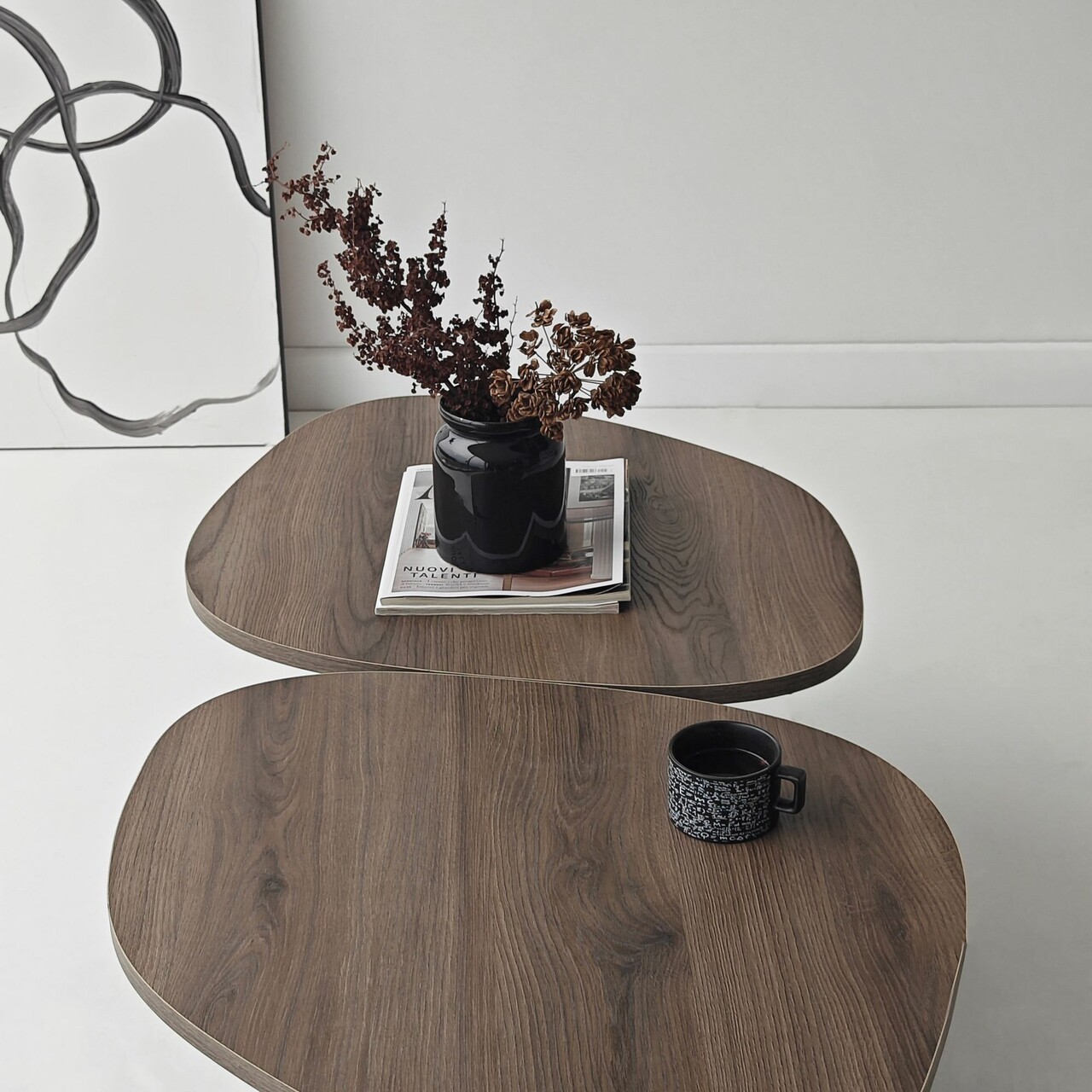 Masuta de cafea, Hanah Home, Stones, 125x38x60 cm, Maro - view 10