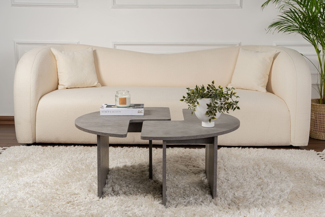 Masuta de cafea, Nordure, Moira, 90x41 cm, Gri beton - 1 | YEO