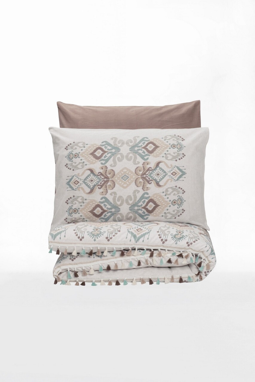 Lenjerie de pat dubla, Asilo - Brown, Cotton Box, Bumbac Ranforce