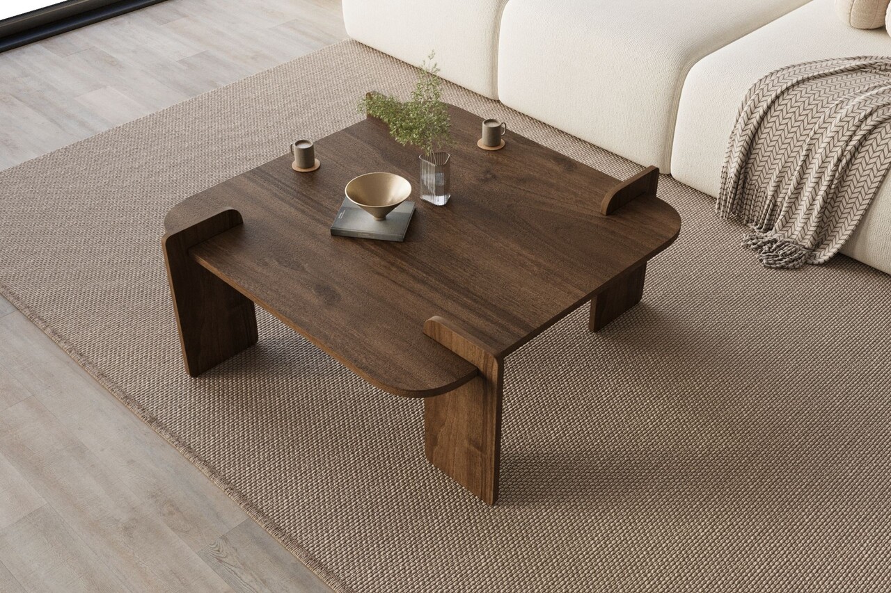 Masuta de cafea, Hanah Home, Wood, 90x35x90 cm, Maro - imagine 3