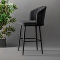 Set scaun de bar (2 bucăți), Beckley, Rubi, PAL, Negru