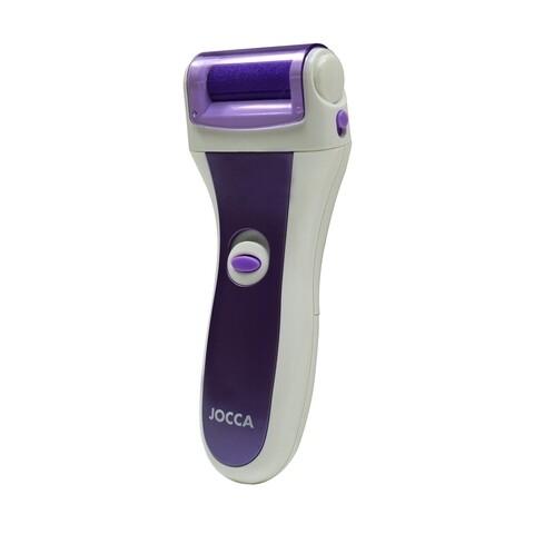 Pila electrica pentru talpi si calcaie Jocca, 3 capete, alb/mov