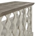Consola accent, Havalance, L.116 l.44 H.71, lemn de pin/pal, alb antichizat/grej