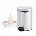 Cos de gunoi cu pedala, Brabantia, NewIcon Matt , 5 L, 27.2x20.5x29.1 cm, otel, argintiu