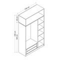 Dulap pentru haine, Minerva, Minar 255, 135x255x52 cm, PAL, Antracit