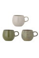 Set 3 cani, Bloomingville, Addison, 10.5x10 cm, 500 ml, ceramica, verde