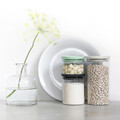Set 3 recipiente depozitare, Brabantia, Stackable, 300 ml, 600 ml, 1.1 L, sticla borosilicata, gri inchis