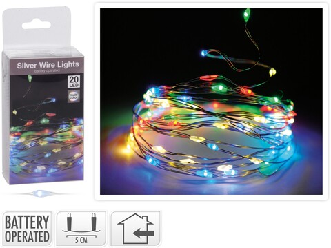 Instalatie Silverwire, 20 micro LED-uri, lumina multicolor brad pret redus