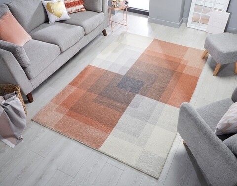 Covor, flairrugs, cadiz, plaza abstract grey/pink, 120 x 170 cm, polipropilena, multicolor