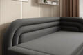 Canapea extensibila brat dreapta 3 locuri, ELTAP, Fabillo, 223x86x80 cm, lemn/poliester, gri inchis