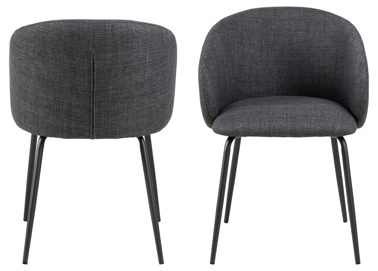 Scaun Eleanor, Actona, 55.5x55x79 cm, tesatura structurata/otel, gri inchis - view 9