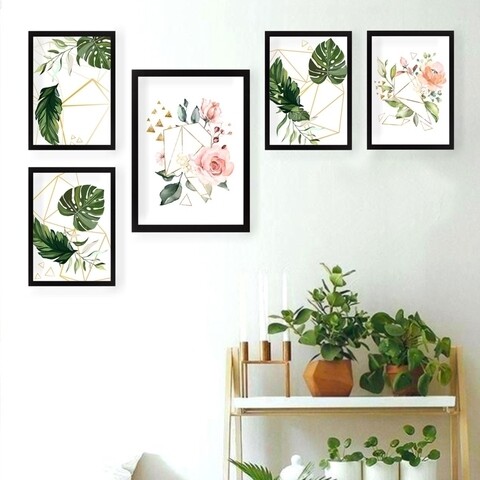 Set 5 tablouri decorative, set_046, lulu, 24x29 cm/34x44 cm, plastic