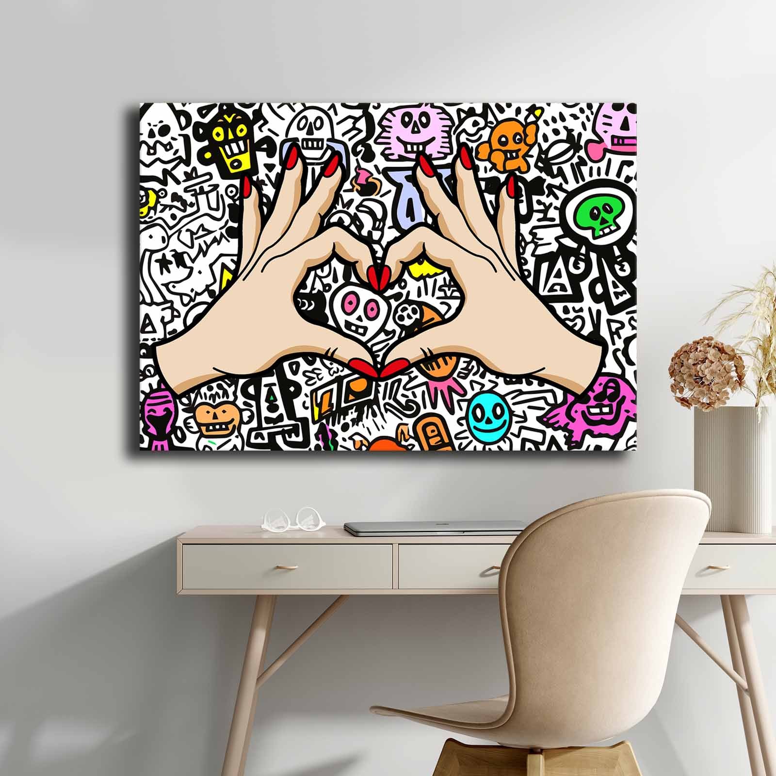Tablou decorativ, 70100POP-006, Canvas, Lemn, Multicolor
