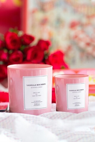 Set 2 lumanari, Le Jardin Vanilla Bourbon, Roz