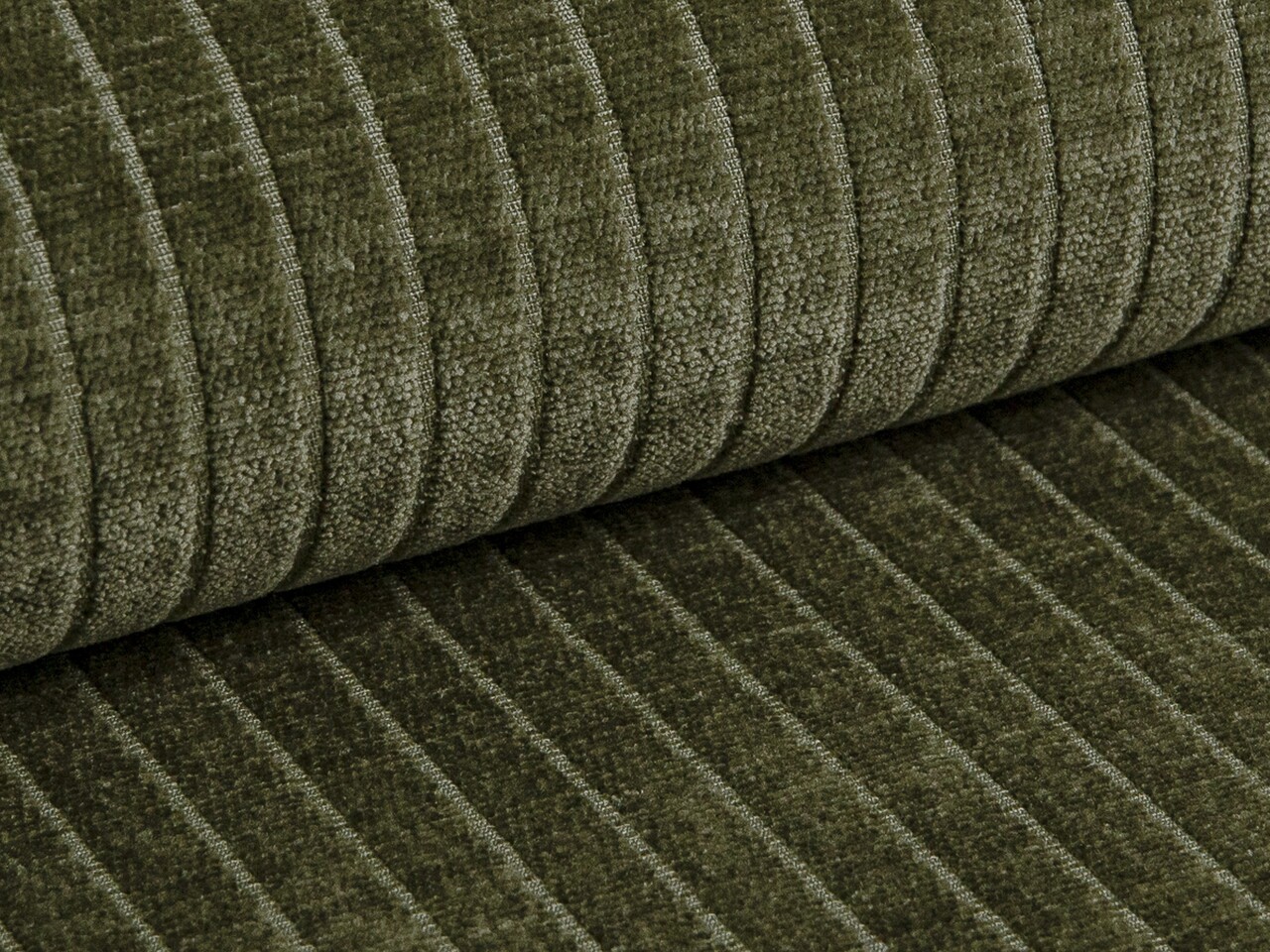 Canapea 4 locuri, Bergamo, Cosmopolitan Design, 364x108x70 cm, catifea chenille raiata, verde - 1 | YEO