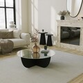 Masuta de cafea, Neostill, Lily, 90x30x90 cm, Sticla temperata, Negru