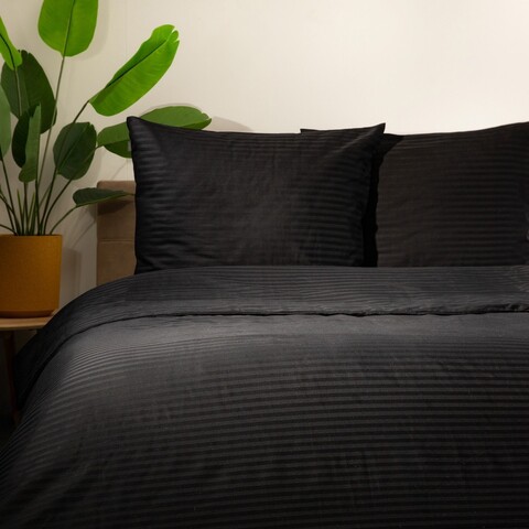 Lenjerie de pat Agnes, Homla, 200x220 cm, bumbac satinat, negru