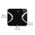 Cantar de baie LED, Wenko, 30x26x2.1 cm, sticla/ABS, negru/gri