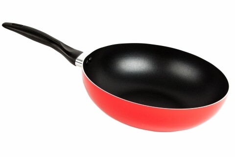 Tigaie wok Miran, Vanora Home, 28 x 8 cm, aluminiu, rosu si negru