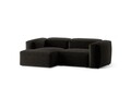 Coltar stanga 2 locuri, Bergamo, Cosmopolitan Design, 244x152x70 cm, tesatura structurata, negru