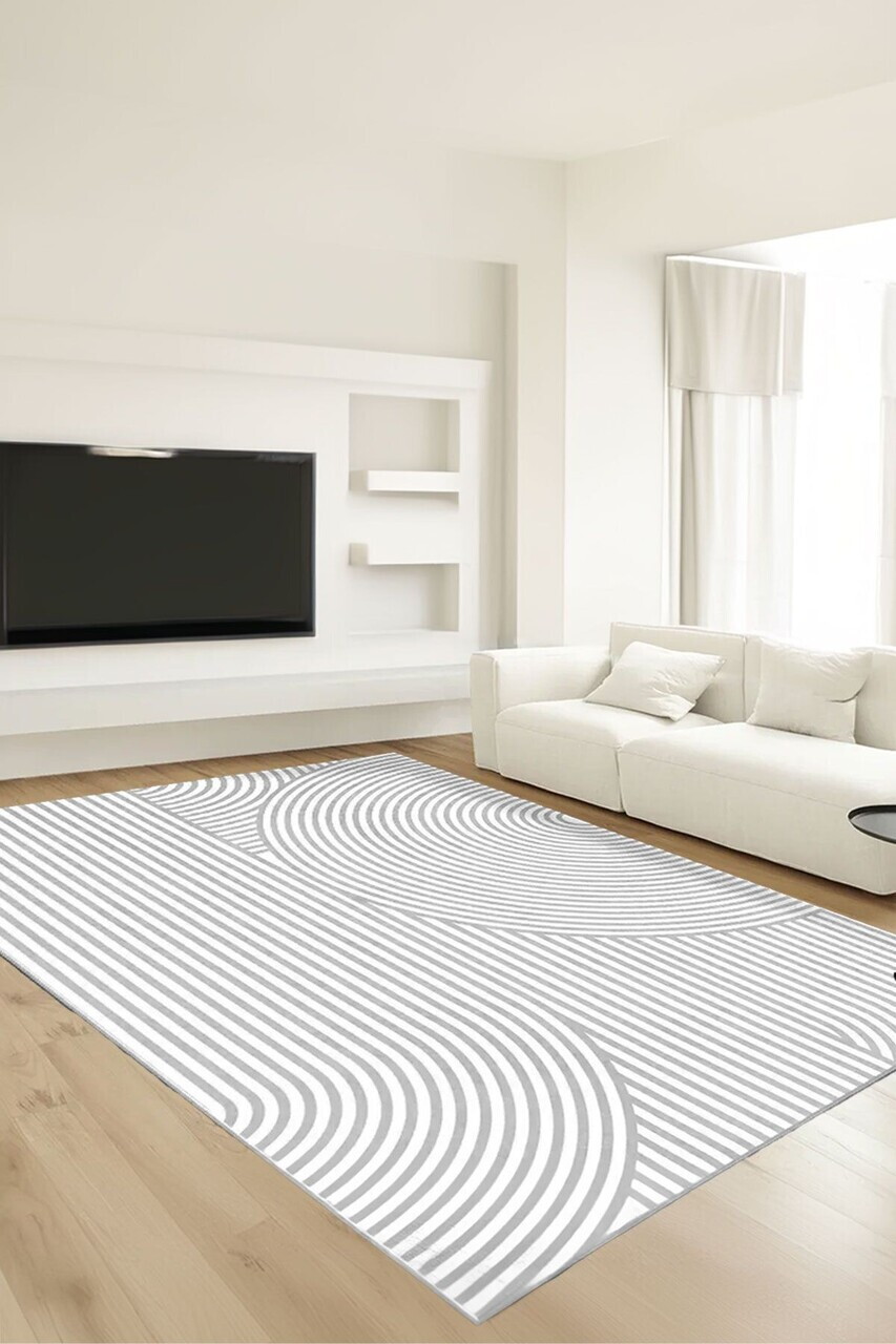 Covor, CLR-7301-HALI-58, 80x150 cm, Poliester, Gri