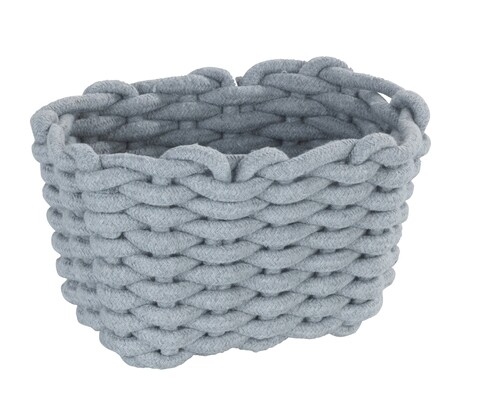 Cos depozitare, wenko, tia s, 20 x 13 x 15 cm, poliester/bumbac/vascoza, gri