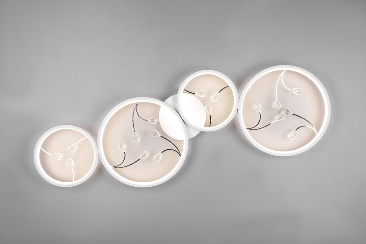 Plafoniera Groovy, TRIO, 95.5x40x6 cm, 37W, 1x SMD, metal, alb mat