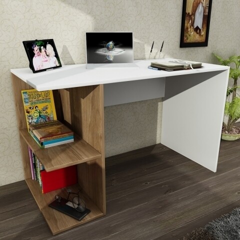 Birou Wooden Art, Elegance White Walnut, 120x75x60 cm mezoni.ro