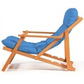 Scaun de gradina, Meya Dekor, My008, 50x81x50 cm, Lemn de fag, Albastru / Natural