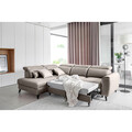 Coltar extensibil stanga 4 locuri ELTAP, LT-04FL, Noble, 255x201x100 cm, lemn/poliester, gri