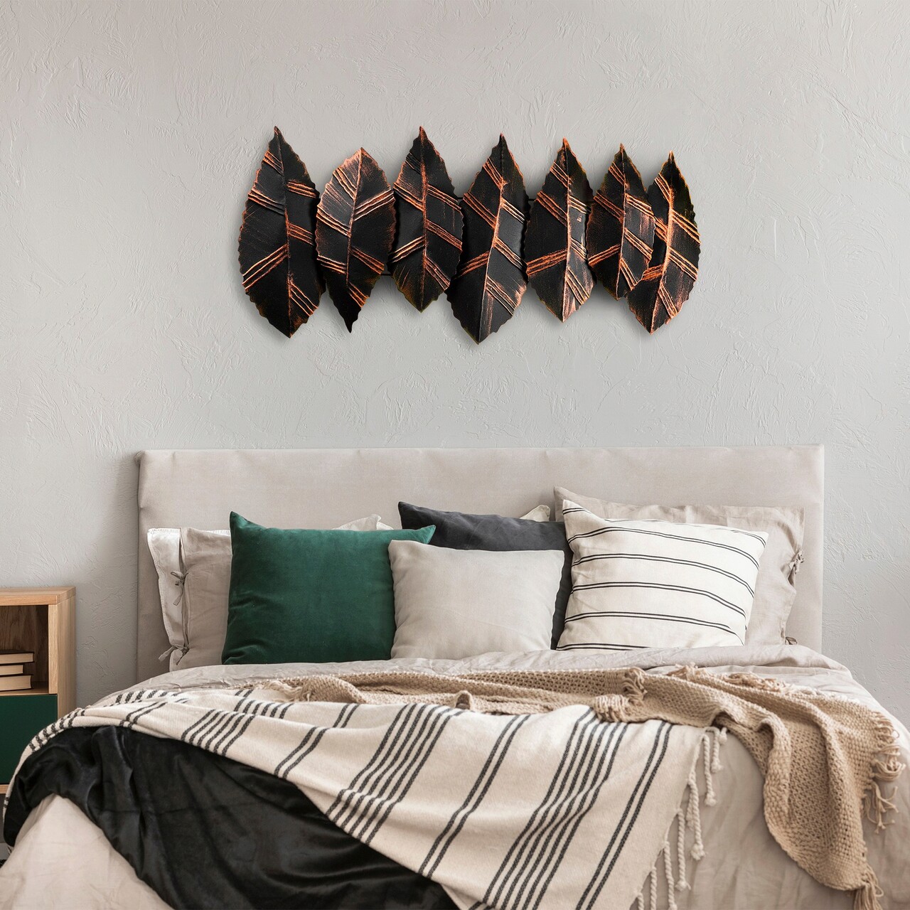 Decoratiune de perete, Hornbeam 2, Metal, Dimensiune: 114 x 52 cm, Multicolor - 2 | YEO