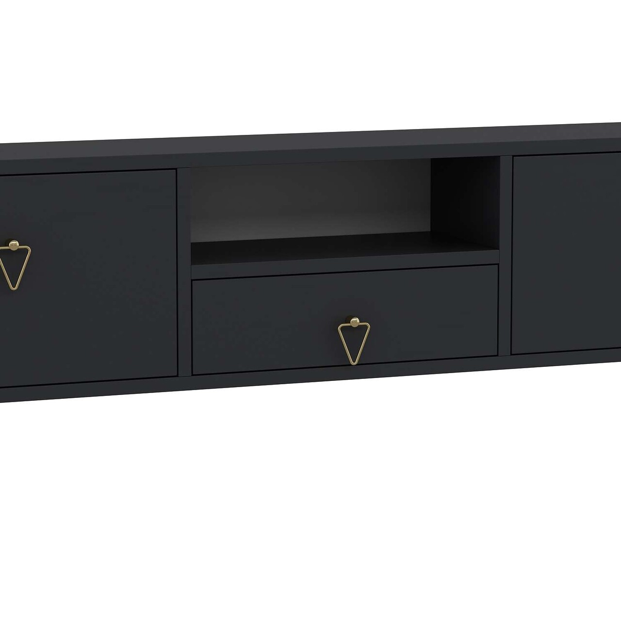 Comoda TV, Hanah Home, 1303-DROP-1, 140x30x30 cm, PAL , Antracit / Aur - view 6