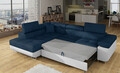 Coltar extensibil stanga 4 locuri, ELTAP, Anton, 272x203x85 cm, lemn/poliester, bleumarin/alb