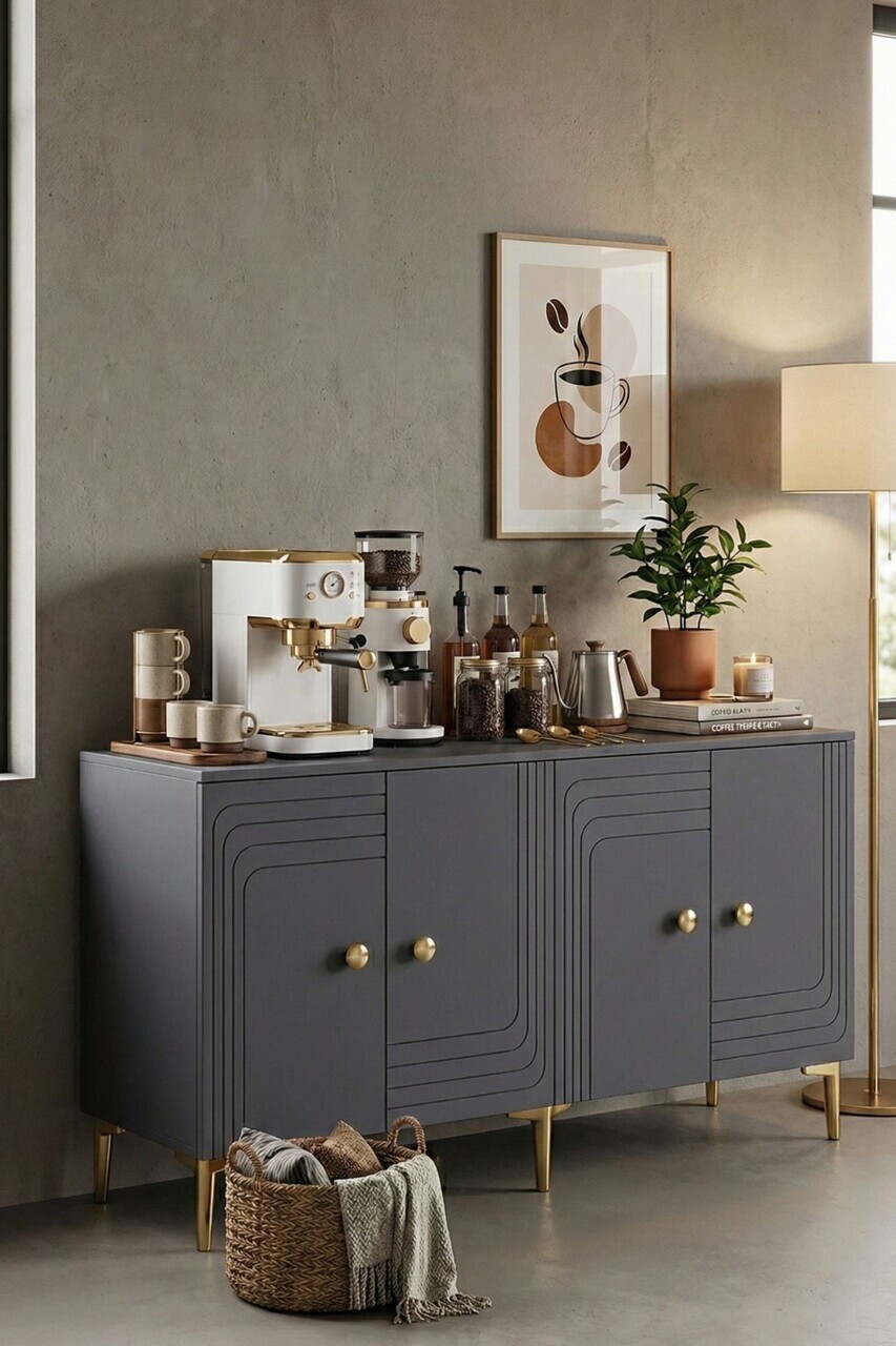 Consola, Hanah Home, Lessi 180, 180x75x32 cm, Antracit — imaginea 3