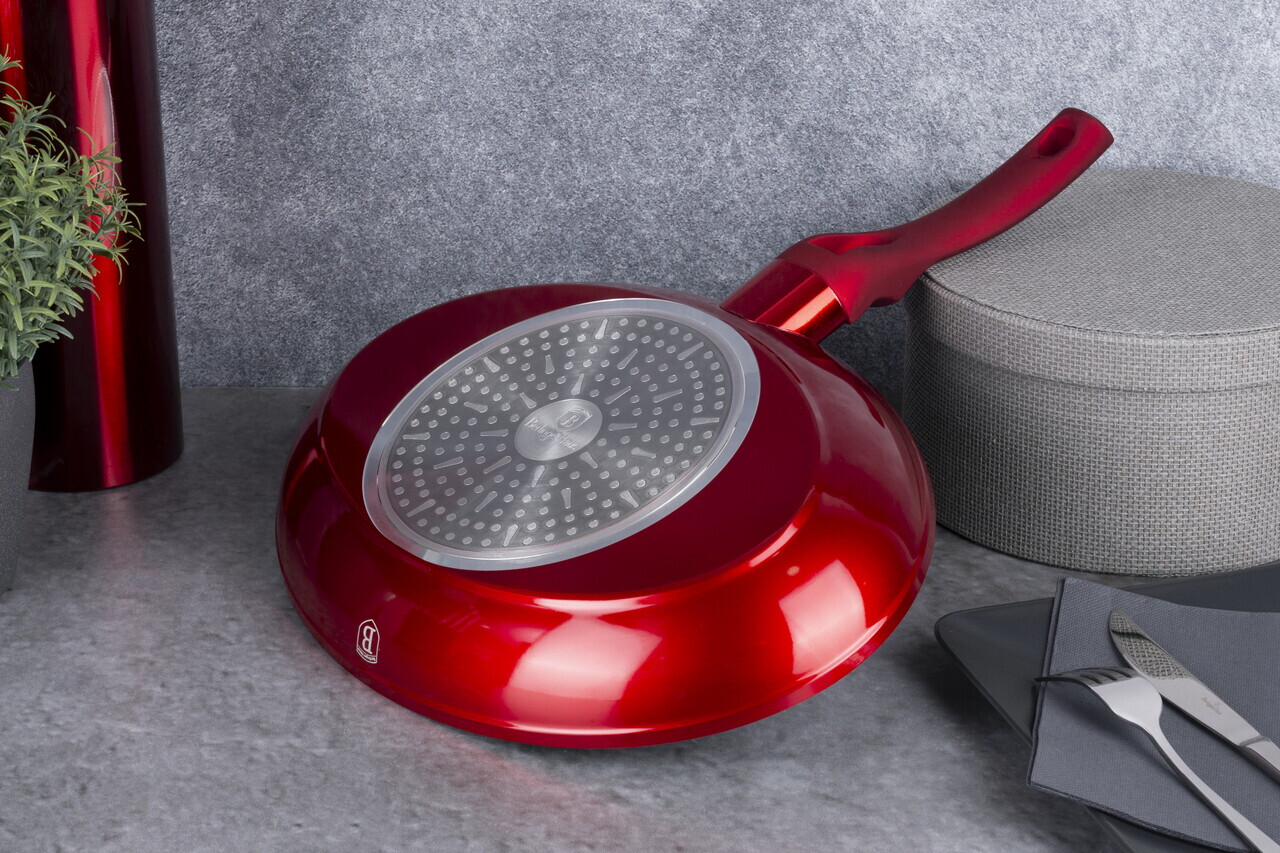 Tigaie pentru peste Berlinger Haus, Burgundy, 35 cm, aluminiu forjat, rosu - imagine 7