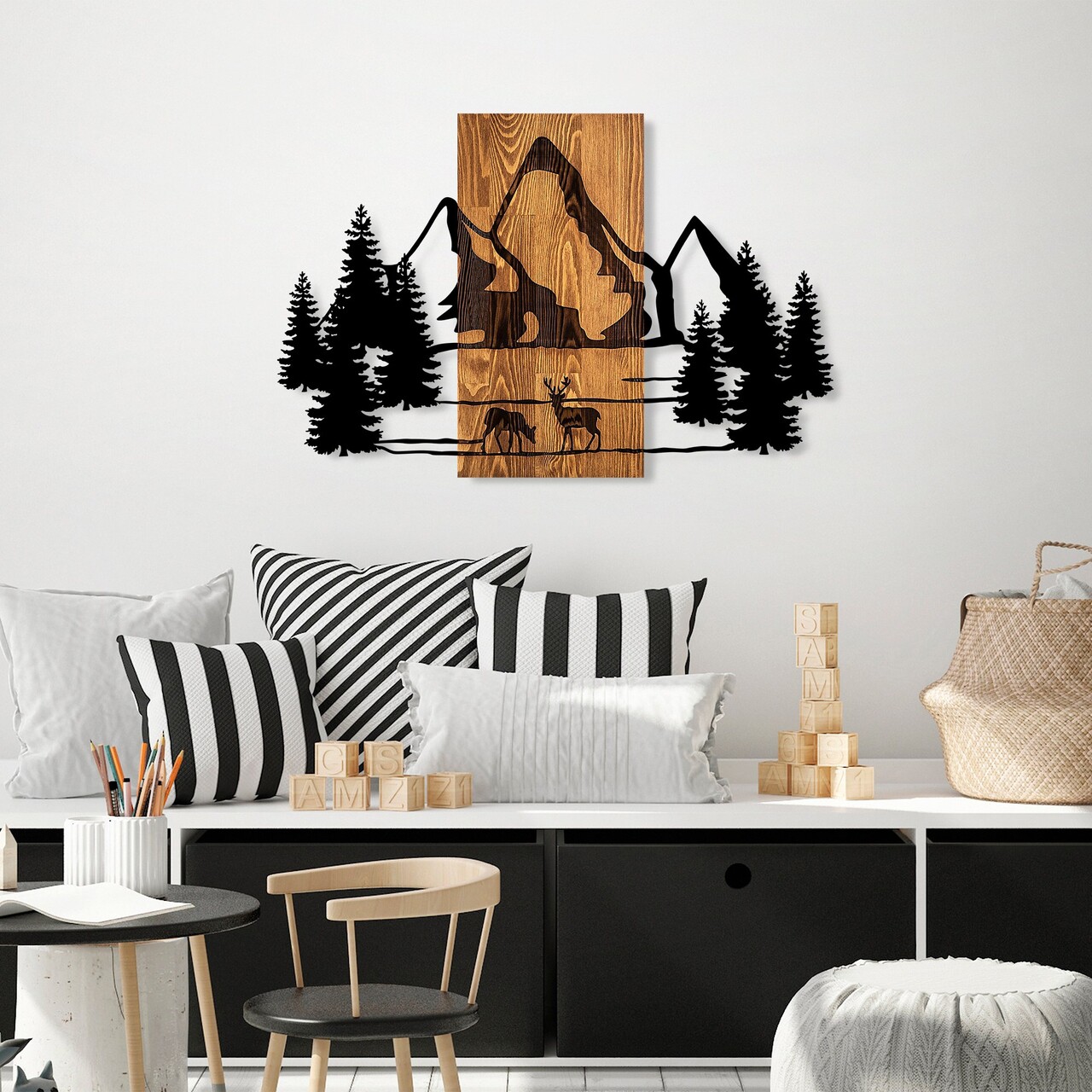 Decoratiune de perete, Natural Habitat, Dimensiuni: 57 x 88 cm, Nuc / Negru - view 2