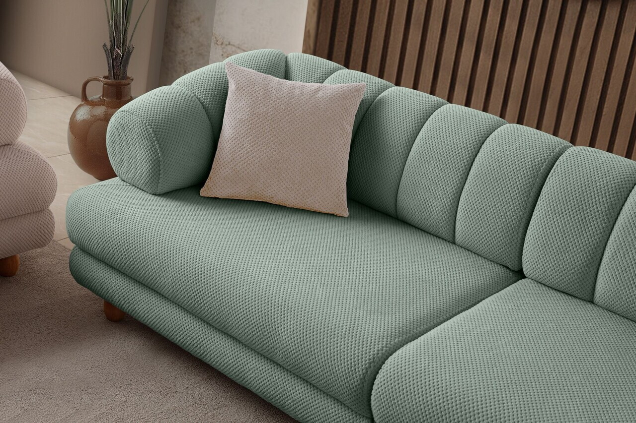 Canapea 3 locuri, Atelier del Sofa, 752EST1160, Lemn de carpen/PAL melaminat, Verde - view 9