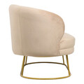 Canapea 2 locuri Rony, Pakoworld, 135x75x85 cm, poliester, bej/auriu