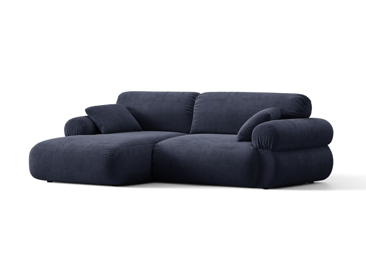Coltar stanga 4 locuri, Ophelia, Micadoni Home, 236x164x84 cm, tesatura structurata, albastru navy — imaginea 9