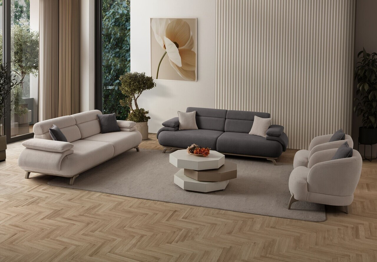 Canapea 3 locuri, Atelier del Sofa, 752EST1136, Lemn de carpen/PAL melaminat, Antracit - view 4