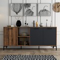 Consola, Mezza, Aurora, 180 x 80 x 45 cm, pal melaminat, nuc/antracit