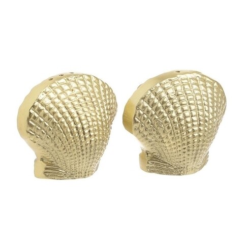 Set solnita si pipernita Seashell, InArt, 6 x 5.5 cm, inox, auriu