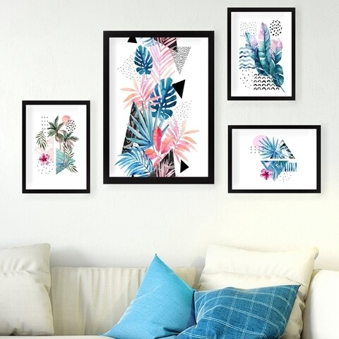 Set 4 tablouri decorative, SET_038, Lulu, 24×29 cm/34×44 cm, plastic 24x29