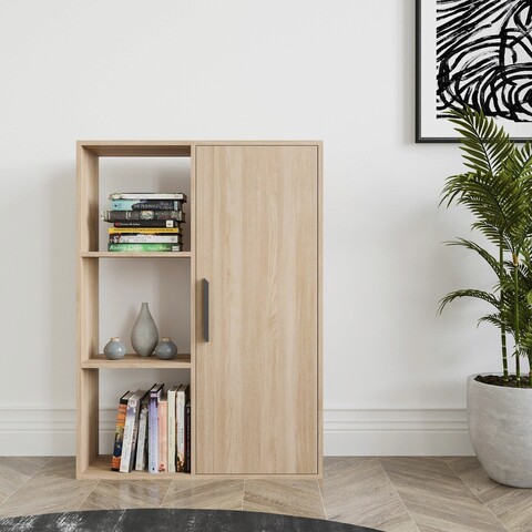 Corp biblioteca, zena home, patrick, 90x123.6x25 cm, pal, stejar