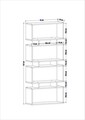 Biblioteca, Colman, Langdon 935CMN1116, 72 x 25 x 161 cm, pal melaminat, alb
