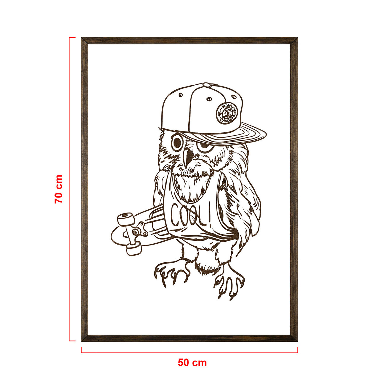 Tablou decorativ, TD165, Lemn, Desenat manual, Natural